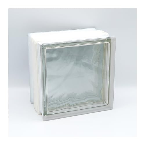 Fuchs Design THERMO BLOCK, bloque de vidrio nube transparente, 19x19x12cm, aislamiento térmico: Ug 1,2