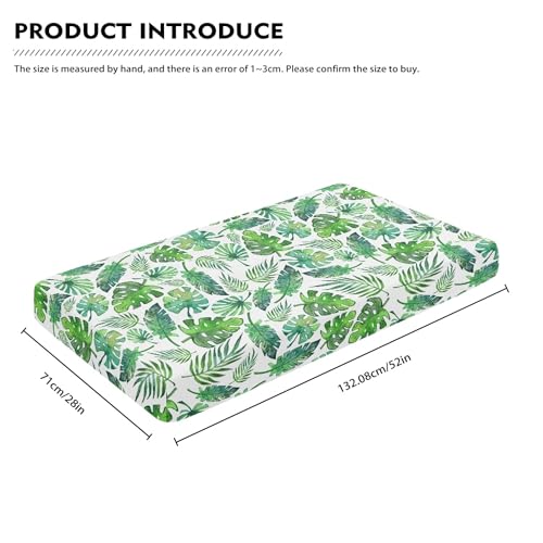 Image of Tropical Leaf Baby Crib Sheets for Boys Girls Green Leaves Fitted Crib Sheet for Standard Crib and Toddler Mattress Cute Plants Leaf Baby Mattress Sheets Toddler Bed Sheet 52x28x8 in