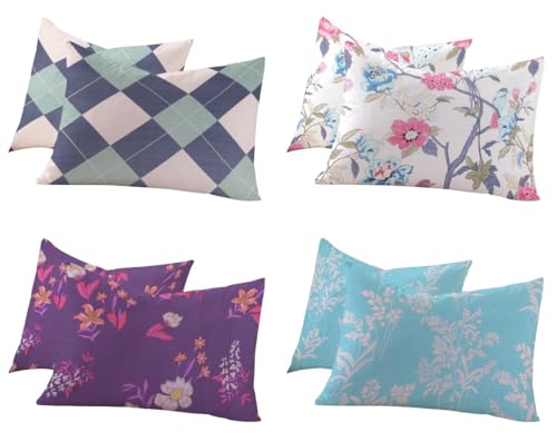 Image of RD TREND 210 TC Premium Glace Cotton Assorted King Size Printed Floral Design Pillow Cover -18 inchX28 inch Inches,(Pack of 4) of Any 8 Pieces Color Multi-17