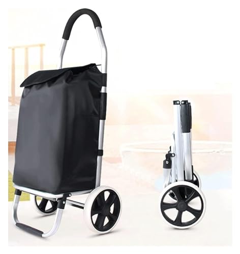 BCJMKDX Einkaufstrolley. Tragbarer Einkaufstrolley auf Rädern, Aluminiumlegierung, Faltbarer Trolley, Sackkarre for Lebensmitteleinkäufe, Reisen, Picknick – Bild 5