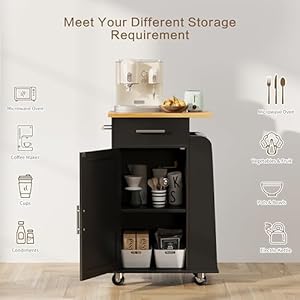 SUNLEI Kitchen Island with Storage Cart Table Rolling Butcher Block Cabinets Small on Wheels Portable Drawers Mobile Moveable Narrow Wood Side Floating Spaces Black SUNLEI Kitchen Island with Storage Cart Table Rolling Butcher Block Cabinets Small on Wheels Portable Drawers Mobile Moveable Narrow Wood Side Floating Spaces Black