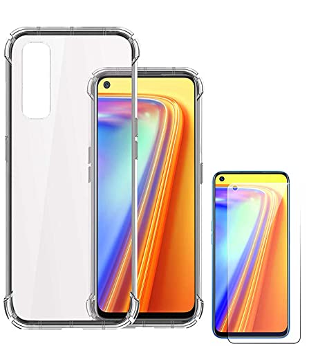 Image of Soft Flexible Silicone Back Cover Realme Narzo 20, Transparent Case + Screen Guard