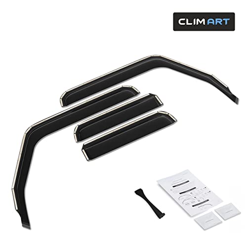 Image of CLIM ART in-Channel Incredibly Durable Rain Guards for Jeep Wrangler JL 2018-2026 /Gladiator 2020-2026, Original Window Deflectors, Vent Window Visors, Vent Deflector, 4 pcs. - 618405