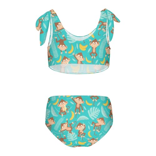 Image of CaTaKu Girls Swimsuits Two Piece Swimwear Cute Bikini Set Tankini Hawaiian Beach Sport Bathing Suit for Girls Size 3-12T