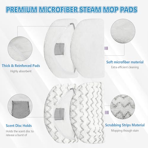 Image of 12 Pack 1940 1806 Steam Mop Pads Replacement for Bissell Powerfresh Steam Mop 1940 1440 1544 1806 2075 2181 2814, for Bissell Steam Mop Pads 19402 19404 19408 19409 1940A 1940W 2685A 2075A 5938