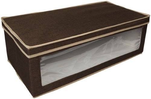 Household Essentials 634 Vision Storage Box | Brown Coffee Linen | Large