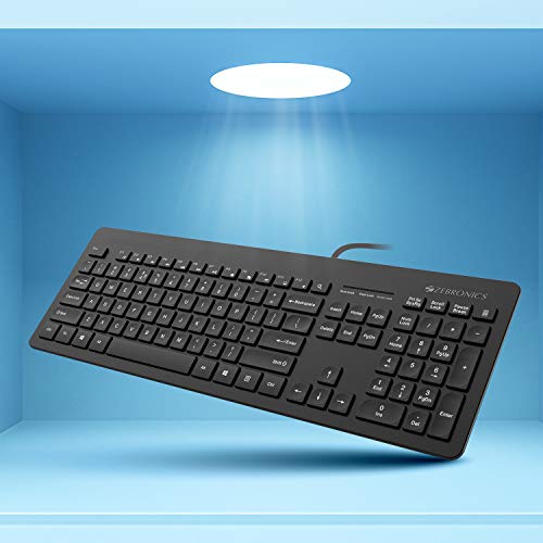 Image of ZEBRONICS Zeb-V19Hd 18.5 Inch (46.99 Cm) Led Monitor with Supporting Hdmi & ZEB-K4000M USB Wired Keyboard with 107 Keys, Silent Operation, Chiclet Keypad, Multimedia Keys, Gold Plated USB Connector