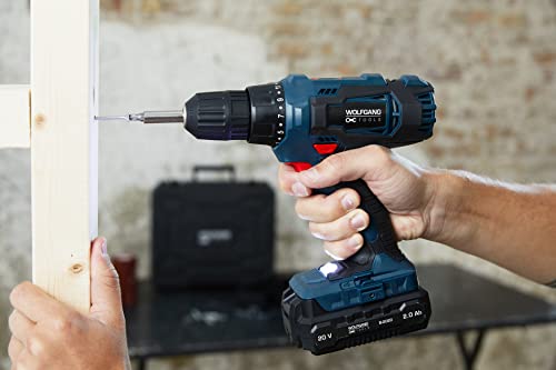 WOLFGANG 20 V Akkuschrauber Werkzeug, Kleiner Akku Screwdriver mit Zubehör, Kabelloser Bohrschrauber inkl. Koffer, Akku… – Bild 3