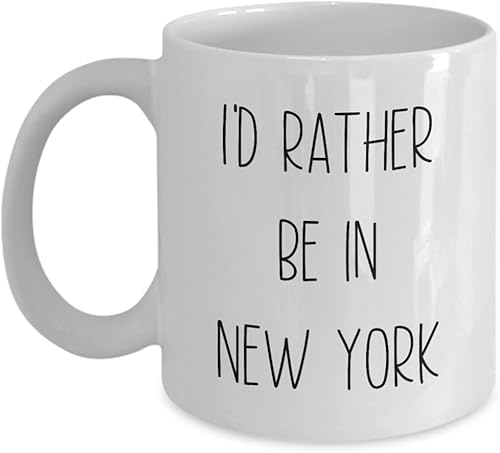 Miniatura 2 de Taza con texto en inglés "I d Rather Be In New York", recuerdos de Nueva York, taza de café de larga distancia, ideas de regalos de broma, regalos