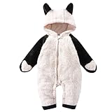 [Maeau] 赤ちゃん防寒着 カバーオール キッズ 年賀状 ベビー あったか もこもこ ブラック 66cm