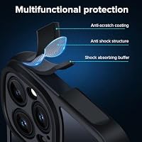ivoler für iPhone 15 Pro 6.1 Zoll Hülle, 1 Magnetisch Handyhülle mit 2 Stück Panzer Schutz Glas, [Kompatibel mit MagSafe] [Militärnorm Sturzschutz] Stoßfest Schutzhülle Silikon Case Matt Schwarz – Ansicht 3