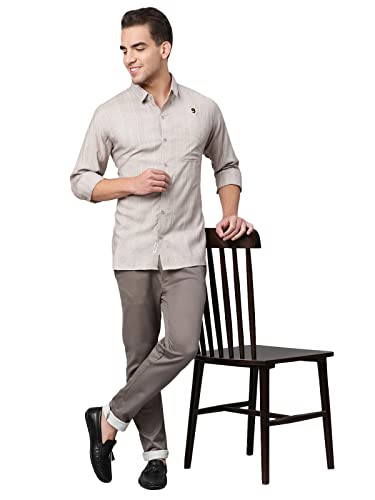 Image of Nirmla Fashion Men's Solid Regular Fit Full Sleeve Cotton Casual Shirt