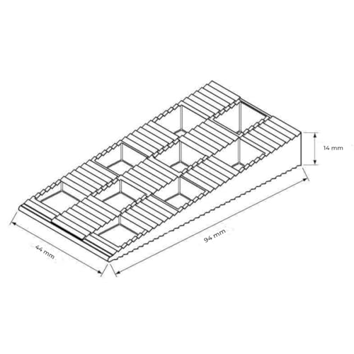 ALUCON Kunstoffkeile 94 x 44 x 14 mm - Keil für Fenster und Fliesen Boden Türen - Fensterkeile für Kunststofffenster - Montagekeile für Fenstermontage - Schwarz 25 Stück