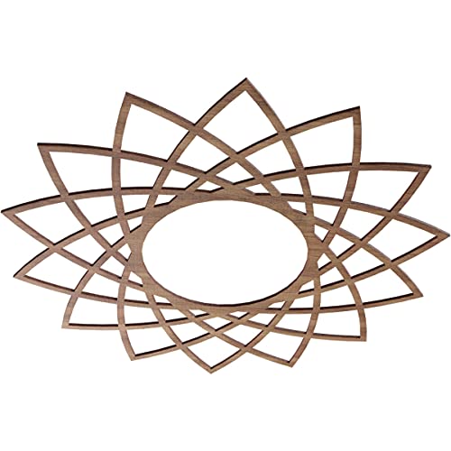 Image of Ekena Millwork 30 inchOD x 11 1 /2 inchID x 3 /8 inchT Eleanor Wood Fretwork Pierced Ceiling Medallion, Walnut