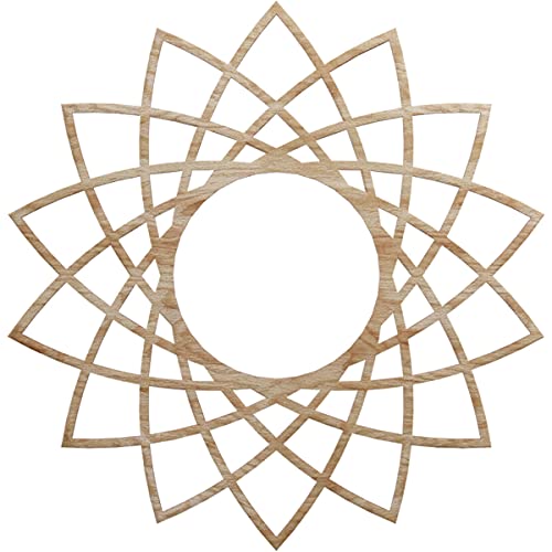 Image of Ekena Millwork 24 inchOD x 9 1 /4 inchID x 1 /4 inchT Eleanor Wood Fretwork Pierced Ceiling Medallion, Red Oak