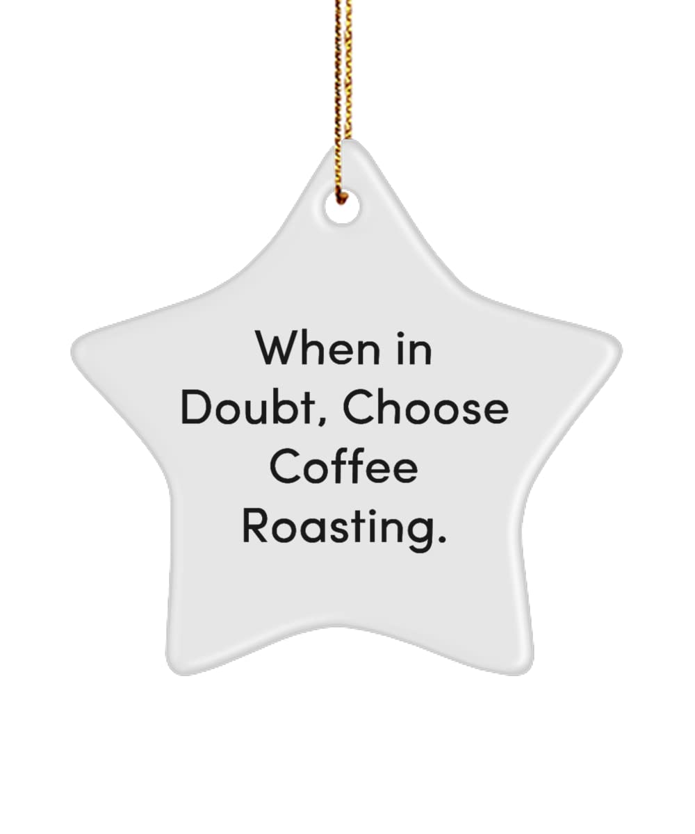 Fun Coffee Roasting Star Ornament, When in Doubt, Choose Coffee Roasting., Funny Gifts for Men Women