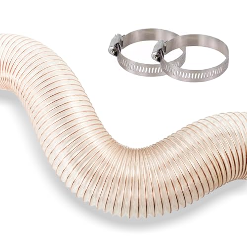 Tubo Flexible Manguera De Recolección De Polvo 1 2 10 M Largo, Tubo De Extensión Tubo Vacío Transparente Para Talleres Carpintería/ Aspiradoras, Conducto Ventilación Flexible.(L 2m(6.5 ft),Dia-80mm(3