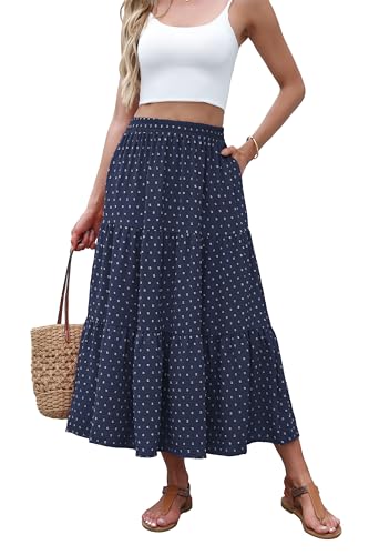 Image of Witsmile High Waist Tiered Skirts for Women Flowy Skirts for Women Long Length with Pockets 2026 Fashion Trendy