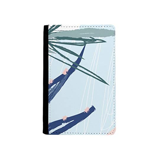 Étui portefeuille de voyage multicolore avec motif abstrait plantes 3.7 x 5.8 inch