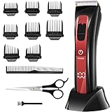 Maquina Cortar Pelo Profesional Kit Cortapelos Hombre Recargable Inalámbrica con Peines 4-24 mm/Derecha/Izquierda Recortador Pelo Barba IPX6 Impermeable para Familia Salon