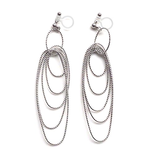 Boucles d'oreilles à clip invisible ovales pour oreilles non percées