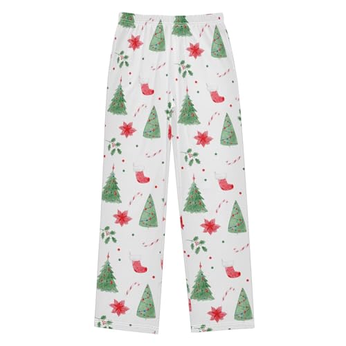 Boys' Pants Christmas Tree Socks Candy Long Bottoms Jogger Pants Elastic Waist Trousers with Pockets S-XL