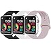 Produktbild INZAKI Kompatibel mit Apple Watch Armband 42mm 44mm, Classic Sport Ersatzband aus weichem Silikon für Armband für iWatch Serie 6/5/4/3/2/1, SE,Nike +, Sport, S/M, Schwarz/Weiß/Sandrosa
