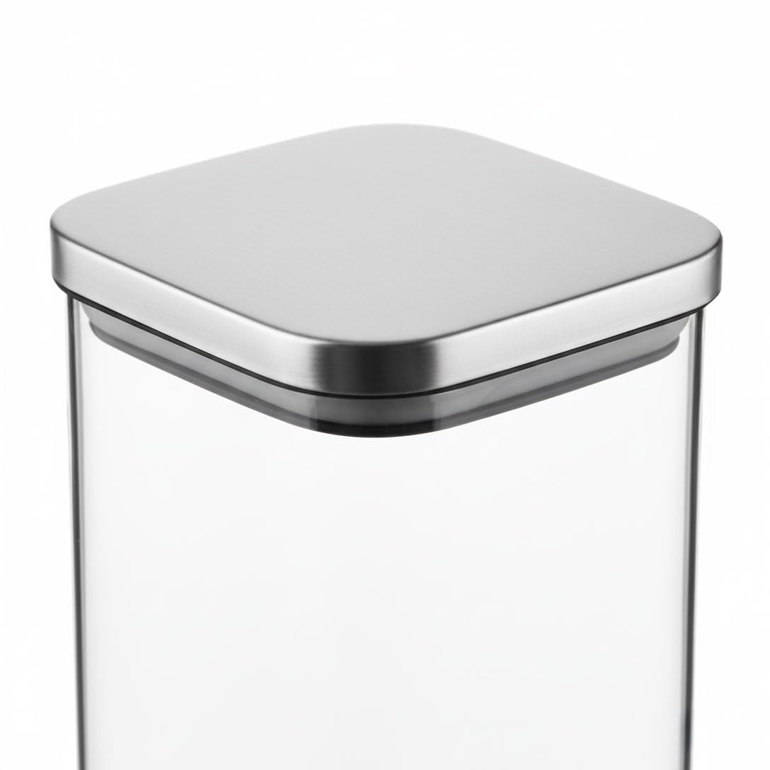 Deconox 1100ml Sızdırmaz Vakumlu Metal Kapaklı Borosilikat Cam Kavanoz – Hava Geçirmez & Dayanıklı Gıda Saklama Kabı (10cm x 17cm)