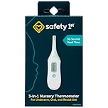 Safety 1st 3-in-1 Nursery Thermometer – Oral, Rectal, and Underarm Thermometer for Babies, Kids, and Adults with Flexible Tip, Over-Insertion Gauge, Fast & Accurate Readings, Celsius/Fahrenheit