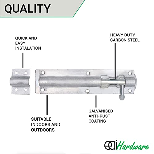 EAI Heavy Duty Tower Bolt, Galvanised, 6 Inch - Image 4