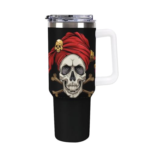 Botella de agua de 40 oz estilo calavera: taza de coche y termo de café para el día a día