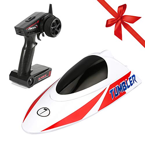 FUNTECH RC Boat for Kids Adults - 2.4 GHz Remote Controlled Boat