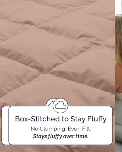 Image of Twin Size, Mauve Alternative Down Comforter - Warm, Lightweight & Breathable Hotel Quality Bedding Set for Men, Women, Kids and Teens - All Season Oversized Cooling Microfiber Duvet Insert Comforter
