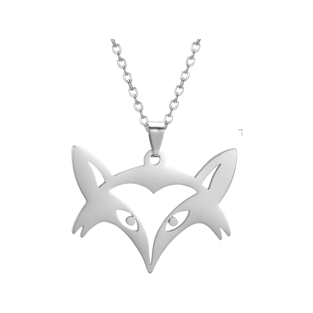 NBYGSC 925 Sterling Silver Fox naszyjnik dla kobiet i mężczyzn, Fox wisiorek naszyjnik Fox Charm zaręczyny, Fox Girl złoty naszyjnik z inicjałami, Fox biżuteria dla kobiet, Therian Jewelry
