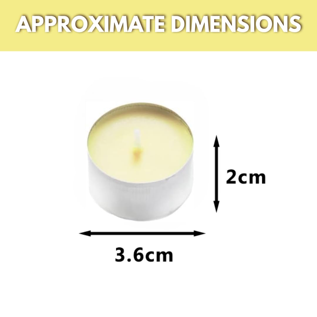 Lot De 50 Bougies Chauffe-plat Parfum Orange - Combustion 4-5h, Pour Décoration Intérieur, Mariage, Noël | Petites Bougies Parfumées