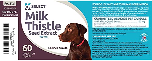 K9 Select Milk Thistle For Dogs, 100Mg - 60 Beef Flavored Tablets - Canine Liver Health Supplement #TOP4