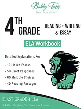 Paperback 4th Grade Reading + Writing & Essay ELA Workbook |BOBBY TARIQ Book
