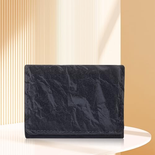 Women Wallet, Trifold Small Wallet for Womens, Compact Credit Card Holder Coin Purse Wallets with Button Snap for Dairy Use(Black)