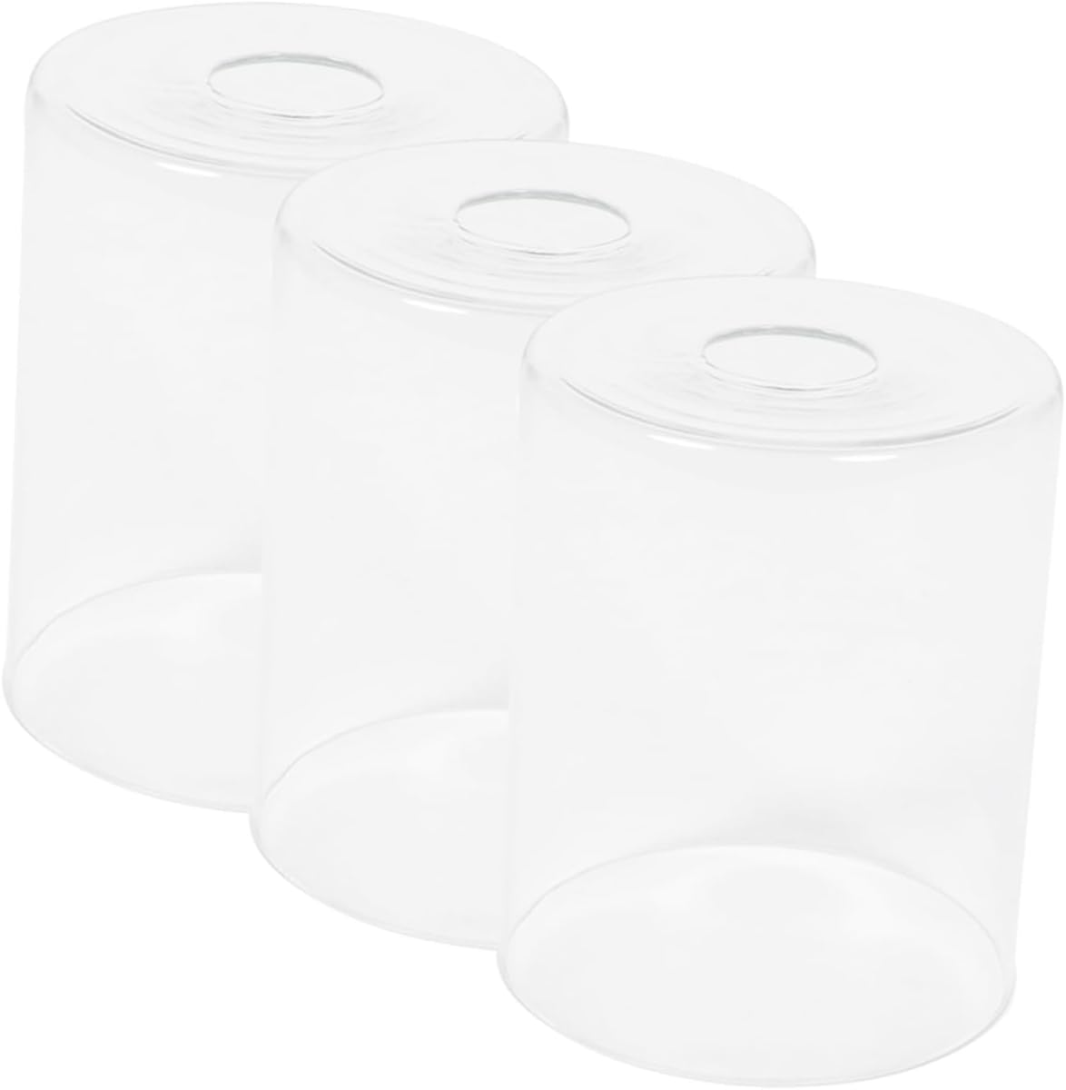 jojofuny 3-Pack Cylinder Glass Lampshade Replacement for Pendant Light Fixtures for Home Decor Sturdy Light Cover Compatible Designs