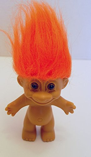 Russ Berrie Vintage Troll Doll Orange Haired 4.5 Inches