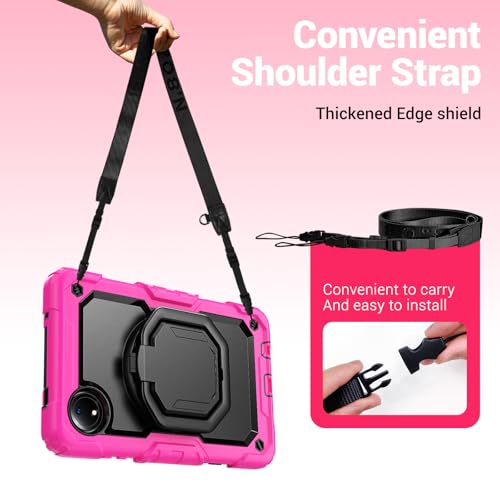 Coque Redmi Pad SE 8.7 2024 antichoc rose avec support rotatif - 5