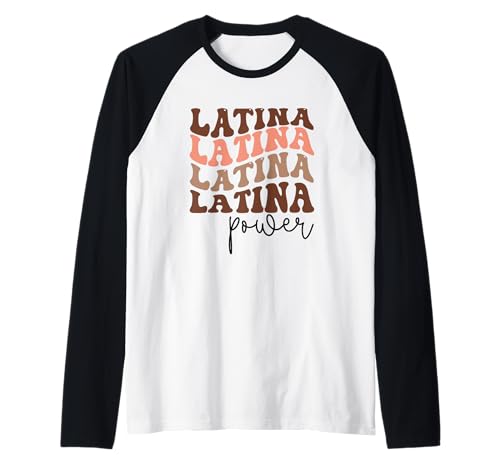 Latina Poder Orgullo Camiseta Manga Raglan
