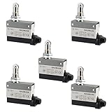 Baomain Limit Switch Panel Mount Roller Plunger Momentary Type SPDT 1NC+1NO AC DC 380V 10A Micro Switch TZ-7311 Pack of 5