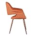 Armen Living Phoebe Dining Chair in Orange Fabric and Walnut Wood Finish