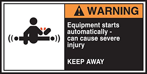 Autocollant avertissement machine avec pictogramme danger et vinyle souple