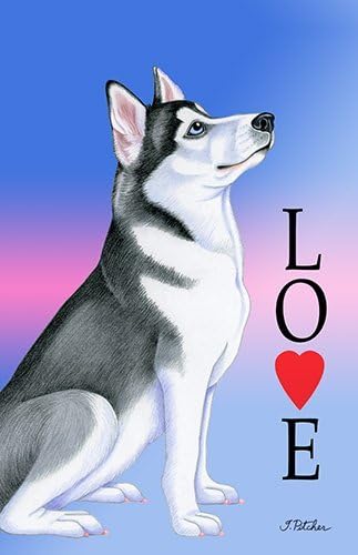 Best of Breed Siberian Husky Grey Love Design House Flag