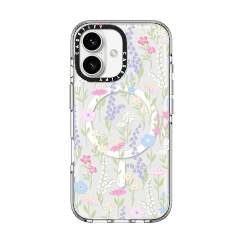 Coque transparente iPhone 16 anti-jaunissement CASETiFY Magsafe motif floral protecteur