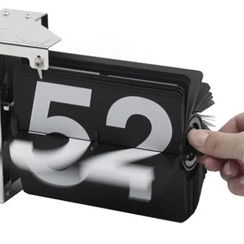 Llly Brief Stylish Big Character Automatic Flip Clock Classic Home Office Furnishings Clock (Color : Black) #TOP1