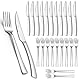 Homikit Steakbesteck Set, 24-teilig Edelstahl Steakmesser und Steakgabel, Steakbesteck Set für 12 Personen, Silber Tafelmesser Tafelgabeln für Haus Restaurant Hotel, Rostfreie & Spülmaschinenfest