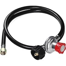 DOZYANT 4 Feet High Pressure Propane 0-20 PSI Adjustable Regulator with QCC1 / Type1 Hose - Fits for Propane Burner Turkey Fryer Smoker and More Appliances - Safety Certified